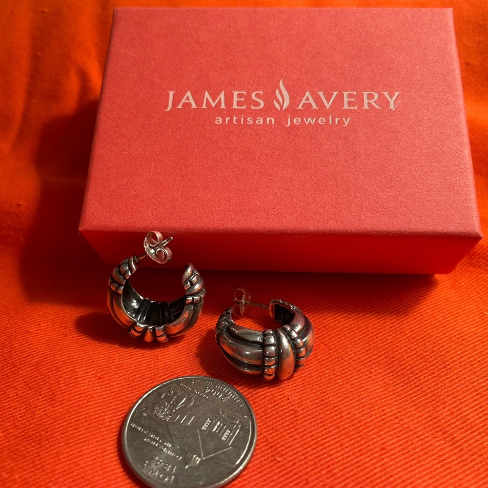 Retired James Avery Hoop Post Earrings